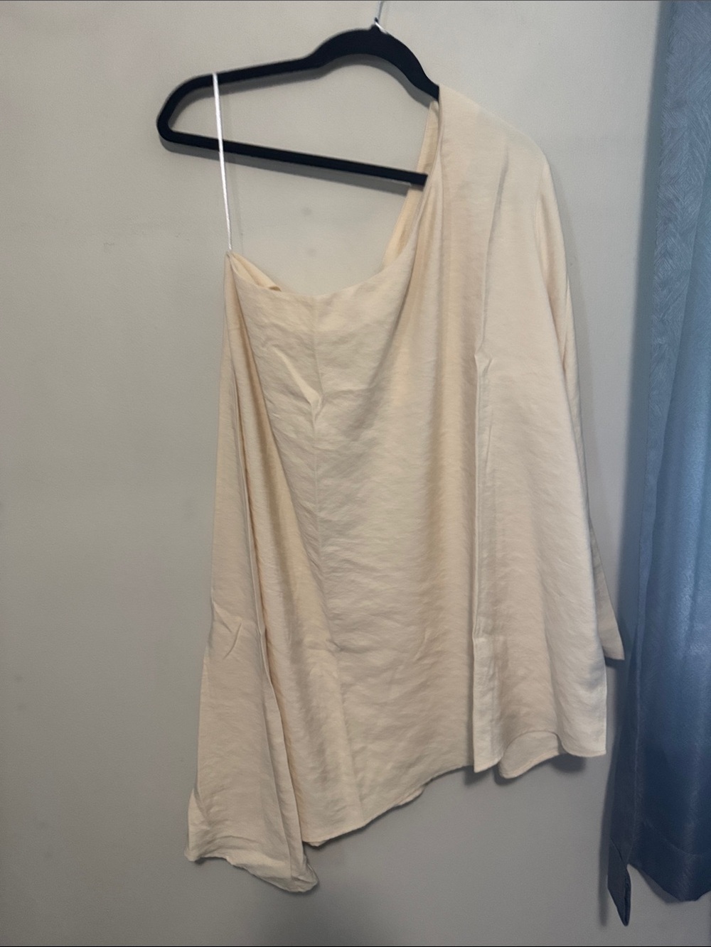 H&M Cream One-Shoulder Draped Camisole